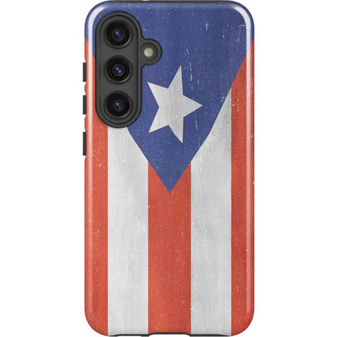 Puerto Rico Flag Distressed Galaxy S24 Plus Impact Case